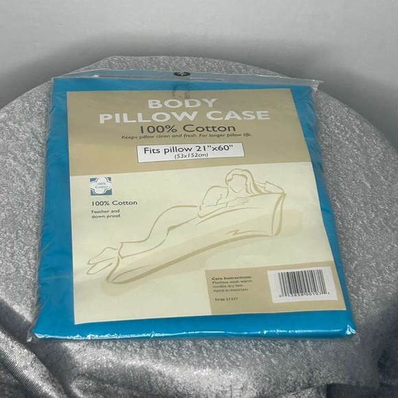 Other - Body Pillow Case 100% Cotton Turquoise Cover 21”x60” – New – Soft & Fresh(F12)?